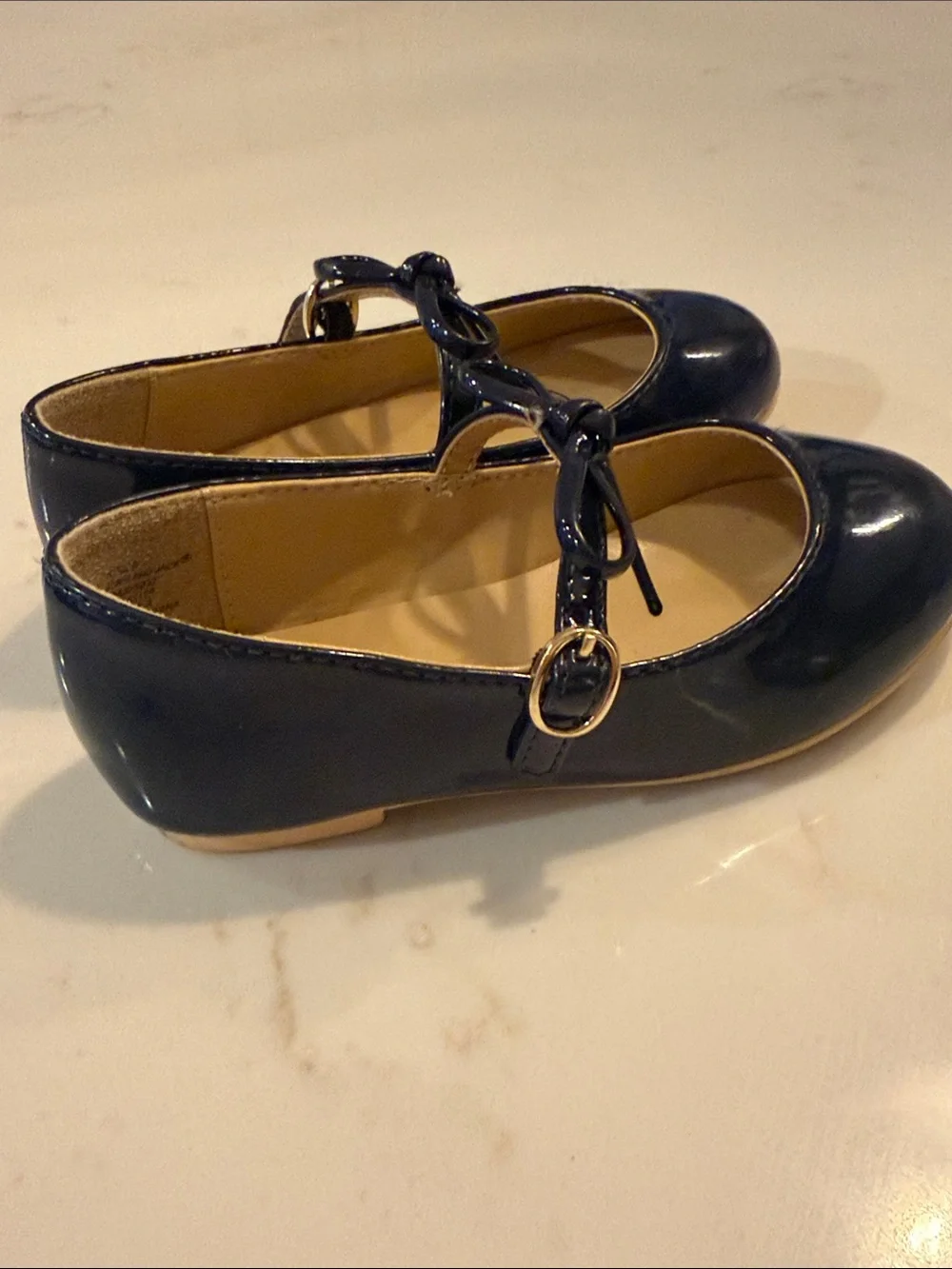 Janie & Jack Toddler Navy Patent Mary Jane Shoes with Bow Size 8